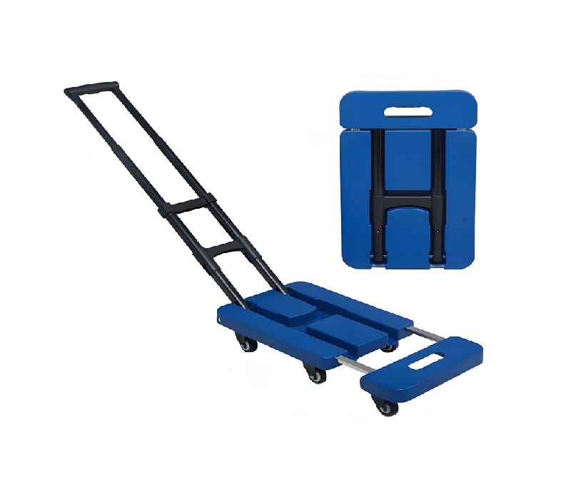Portable flatbed folding trailer